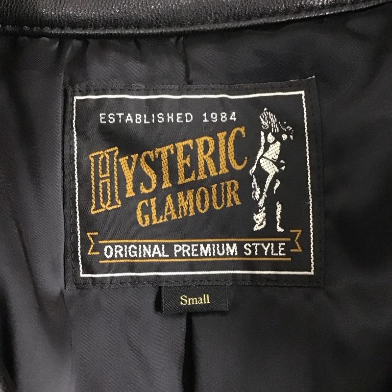 ヒステリックグラマー HYSTERIC GLAMOUR ジャケット、上着 ジャケット、ブレザー 02173nd06 ジャケット 山羊革 ライダースニット ジップアップジャケット S 無地 黒 / ブラック /  メンズ USED 古着 中古 10106655