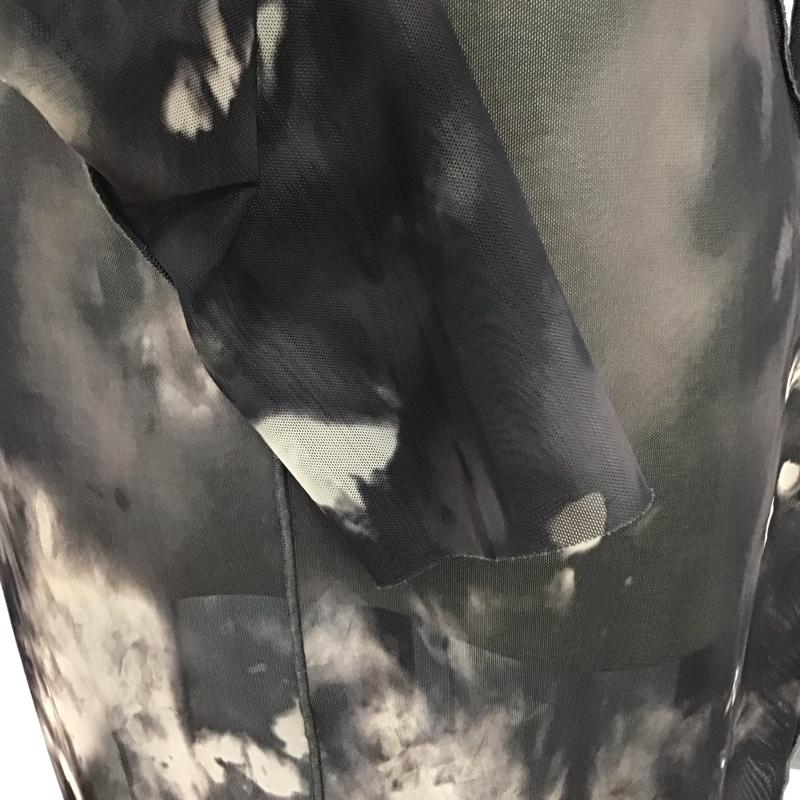ザラ ZARA ワンピース ロングスカート 長袖 シアー マーブル S 総柄 黒 / ブラック / X ベージュ / ベージュ /  レディース USED 古着 中古 10116671