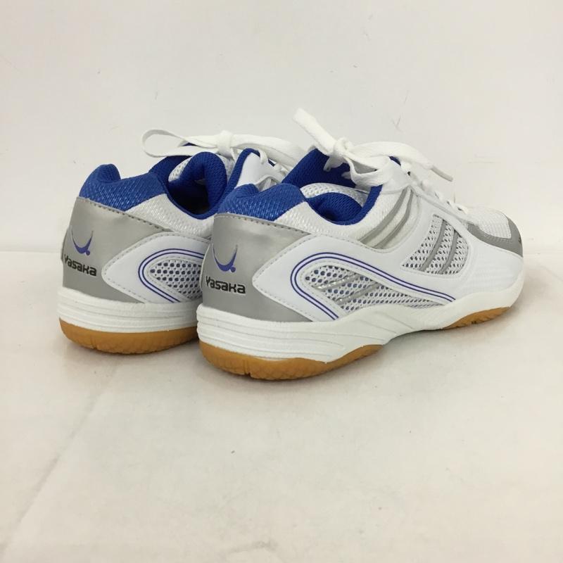 ヤサカ YASAKA スニーカー スニーカー E-200 ジェット インパクト 卓球シューズ 25cm 箱有 25.0cm ロゴ、文字 白 / ホワイト / X 青 / ブルー /  レディース USED 古着 中古 10147911