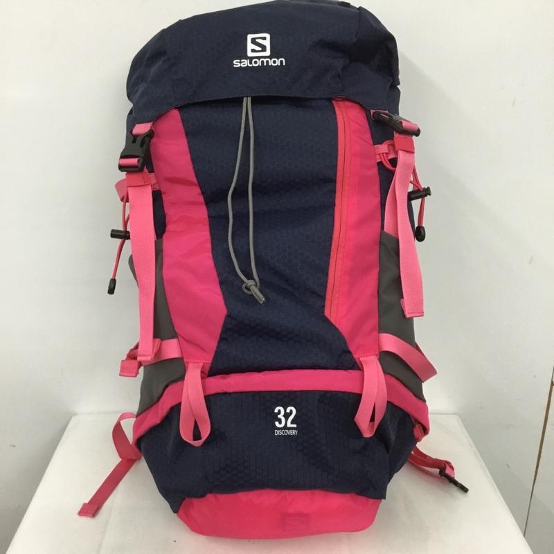 サロモン SALOMON リュックサック、デイパック リュックサック、デイバッグ 1284452 DISCOVERY 32 バックパック 登山リュック ロゴ、文字 桃 / ピンク / X 紺 / ネイビー /  メンズ USED 古着 中古 10140213