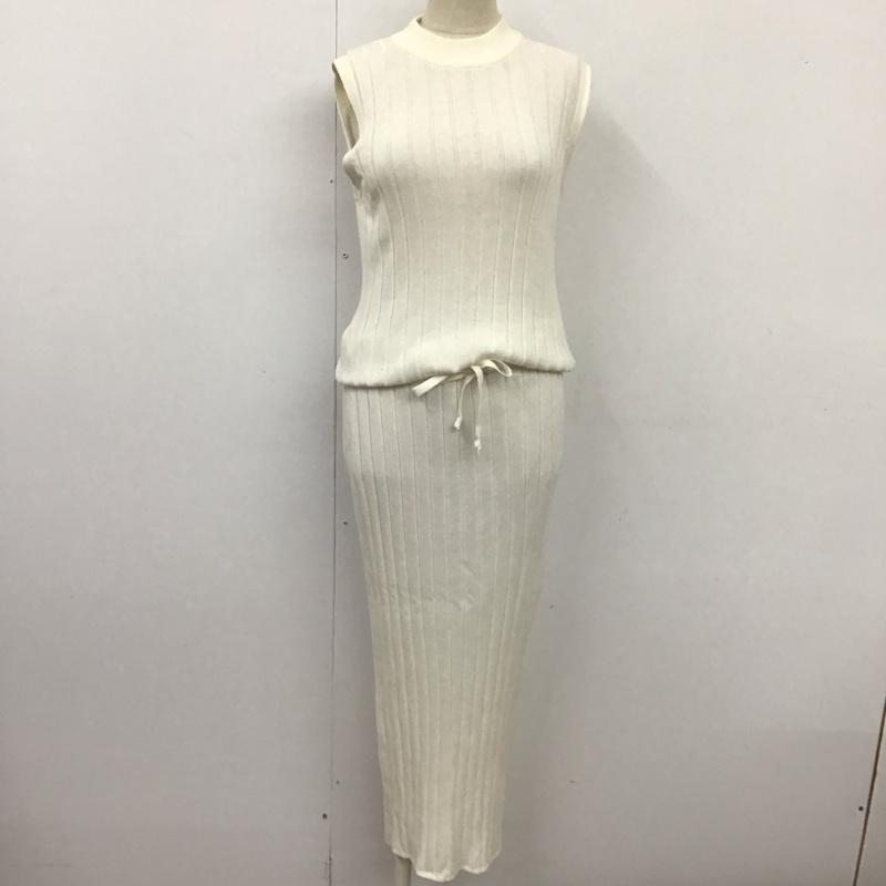 ブロードゥリー&コー Broderie & Co ワンピース ロングスカート NL61OP7035SM ワイドリブニットOP タグ付き 36 無地 白 / ホワイト /  レディース USED 古着 中古 10106722