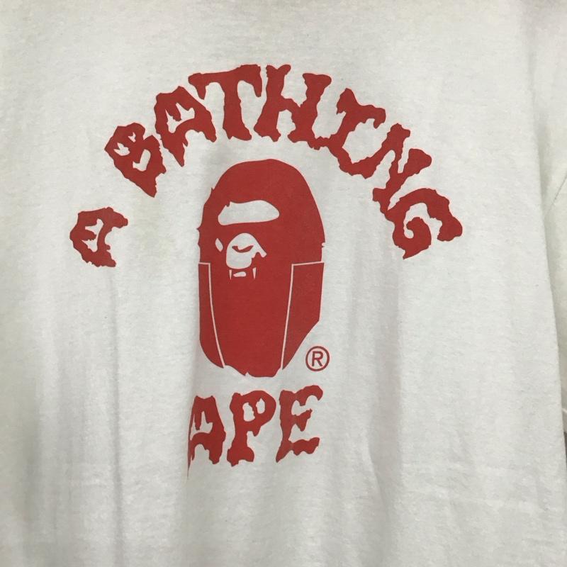 アベイシングエイプ A BATHING APE Tシャツ 半袖 L プリント 白 / ホワイト /  メンズ USED 古着 中古 10134908