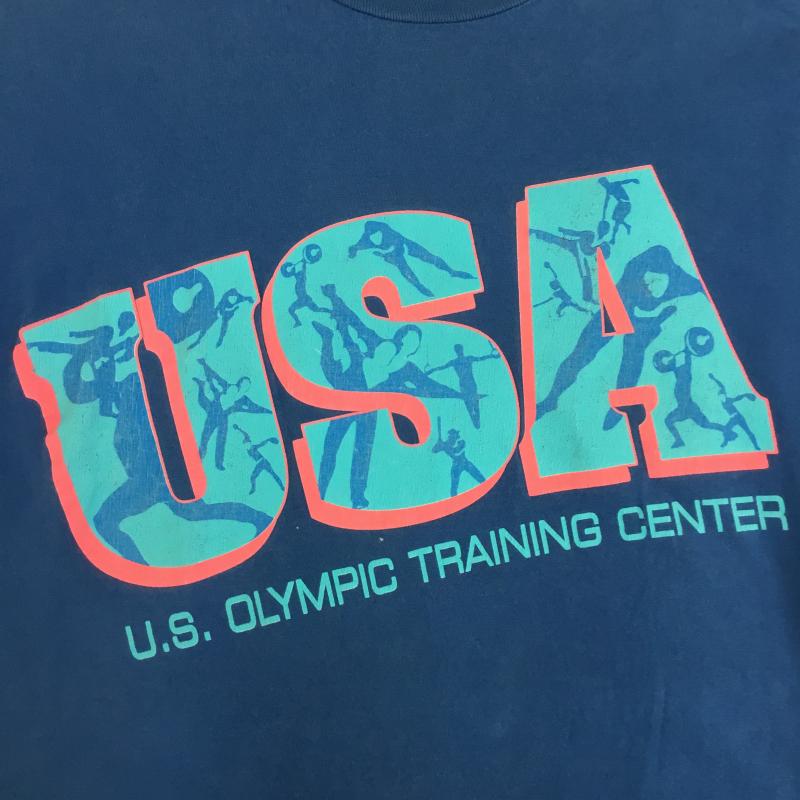 古着 USED Tシャツ 半袖 WPL 7232 USA オリンピック 半袖 Tシャツ L ロゴ、文字 青 / ブルー /  メンズ USED 古着 中古 10129794