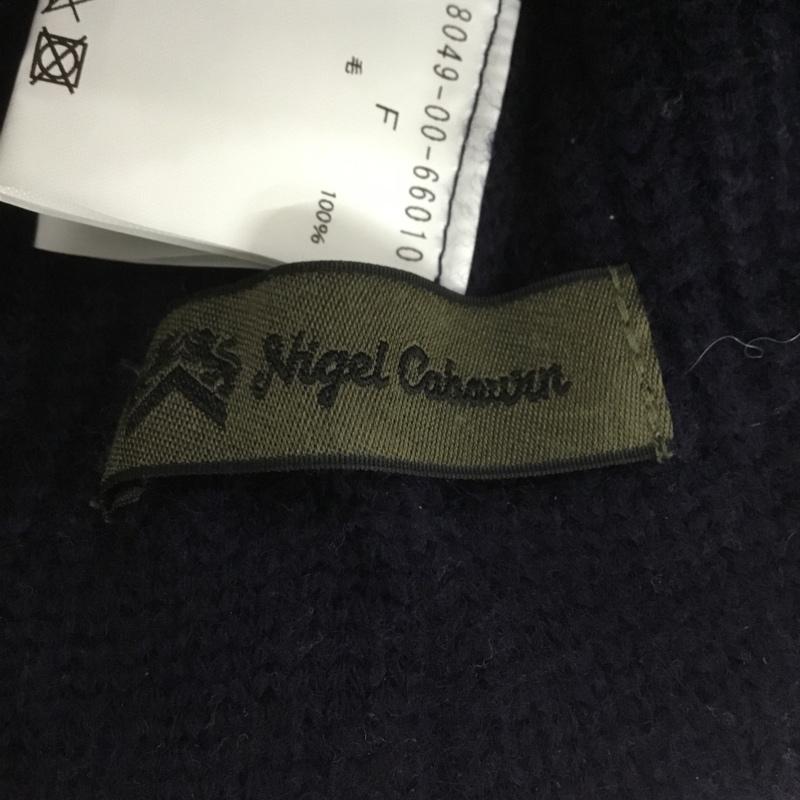 ナイジェルケーボン Nigel Cabourn 帽子 ニット帽 8049-00-660101 ビーニー ウール ロゴ、文字 紺 / ネイビー /  メンズ USED 古着 中古 10140810