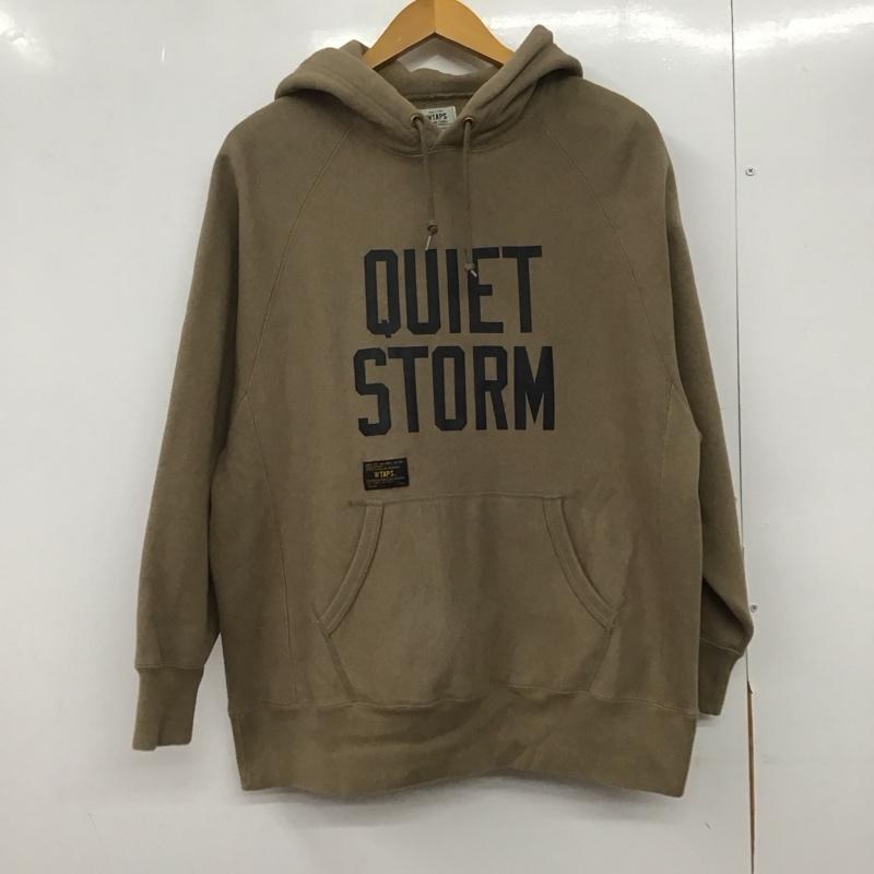 ダブルタップス W)TAPS パーカー 長袖 172ardt-csm08 17AW DESIGNHOODEDSWEATSHIRT COTTON M ロゴ、文字 グレージュ / グレージュ /  メンズ USED 古着 中古 10145854