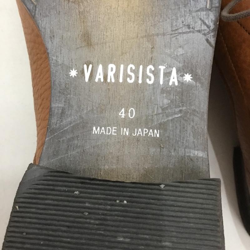 ヴァリジスタ VARISISTA ブーツ ショートブーツ チャッカブーツ レザー 40 日本製 ロゴ、文字 茶 / ブラウン /  メンズ USED 古着 中古 10149859
