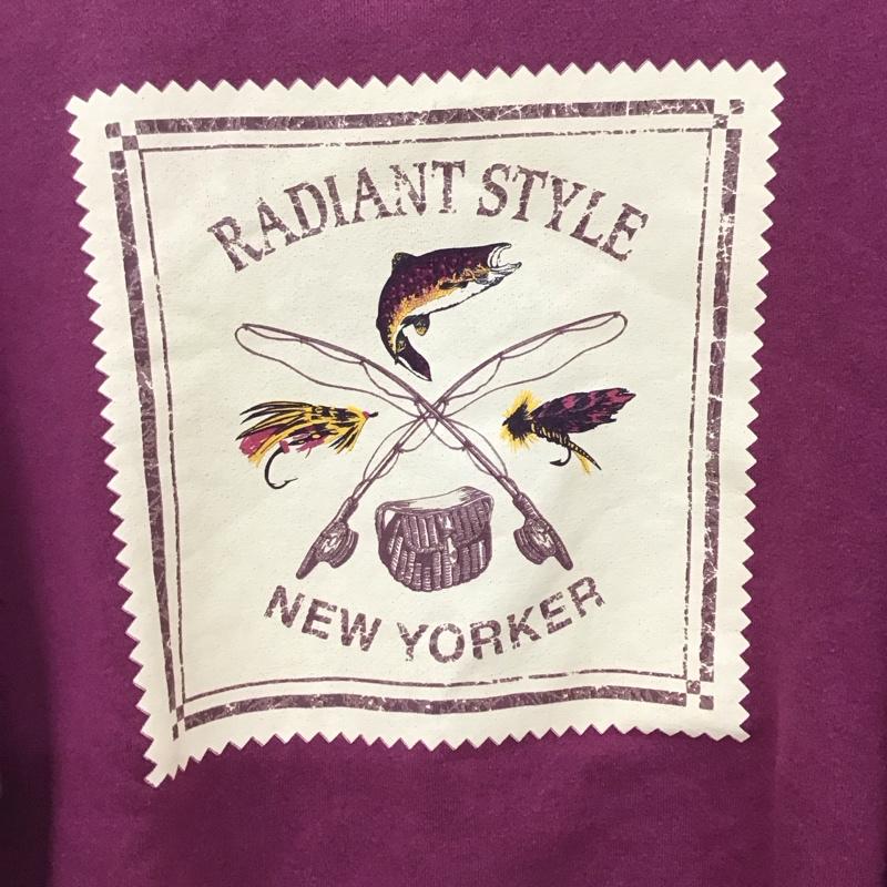ニューヨーカー NEWYORKER トレーナー 長袖 長袖トレーナー スウェット クルーネック プルオーバー L ロゴ、文字 えんじ / ワインレッド /  メンズ USED 古着 中古 10131635