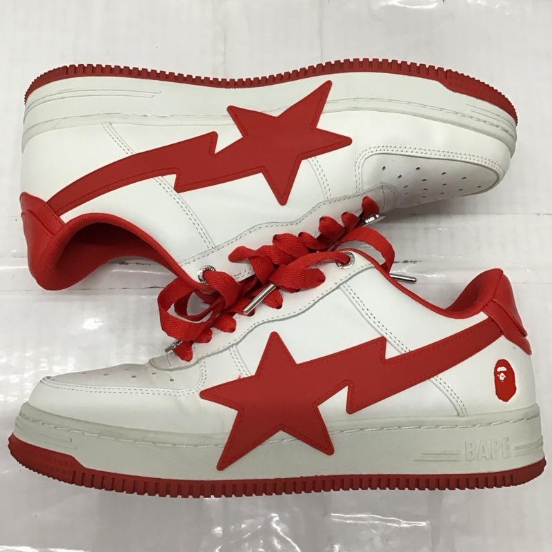 アベイシングエイプ A BATHING APE スニーカー スニーカー BAPE STA ベイプスタ 26.5cm 箱有 26.5cm ロゴ、文字 白 / ホワイト / X 赤 / レッド /  メンズ USED 古着 中古 10116968