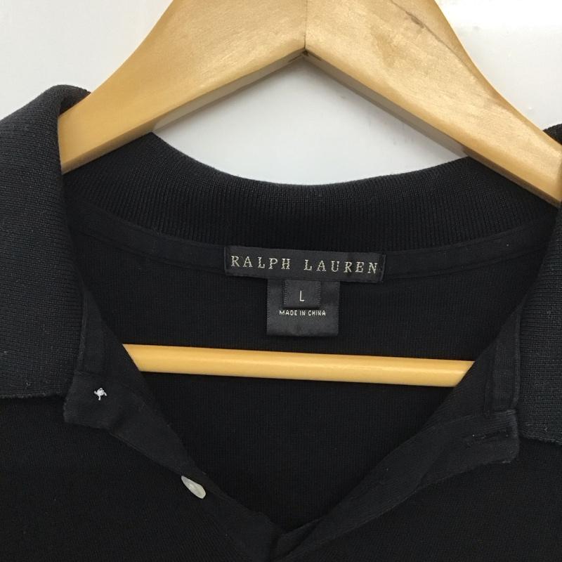 ラルフローレン RALPHLAUREN ポロシャツ 半袖 L 無地 黒 / ブラック /  レディース USED 古着 中古 10133208