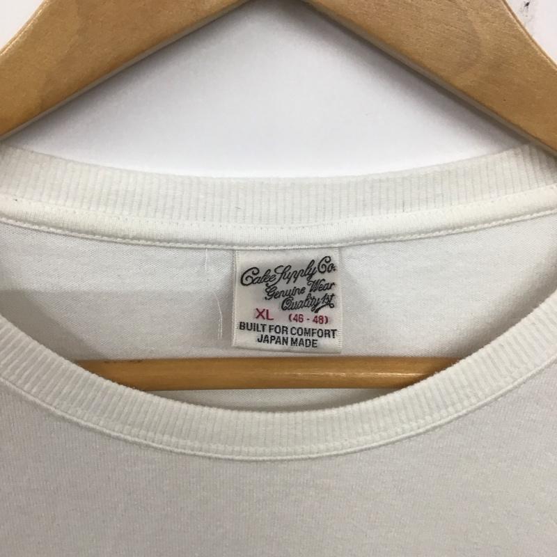 キャリー CALEE カットソー 長袖 長袖カットソー クルーネックカットソー プリントカットソー XL プリント 白 / ホワイト /  メンズ USED 古着 中古 10137361