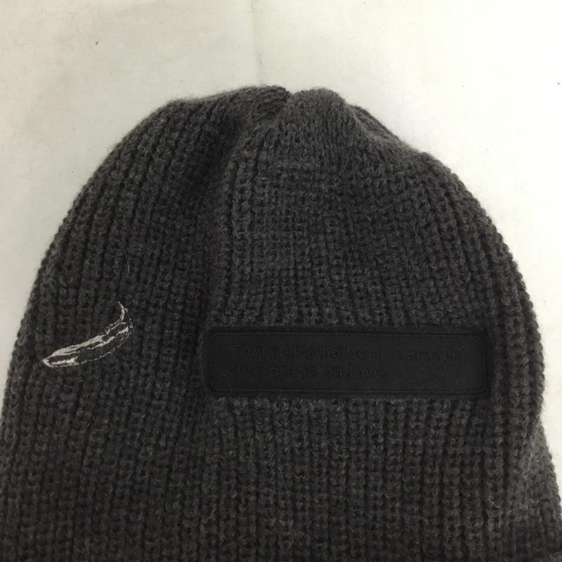 カシラ CA4LA 帽子 ニット帽 ANDY WARHOL ART KNITCAP バナナワッペン ロゴ、文字 チャコールグレー / チャコールグレー /  メンズ USED 古着 中古 10138139