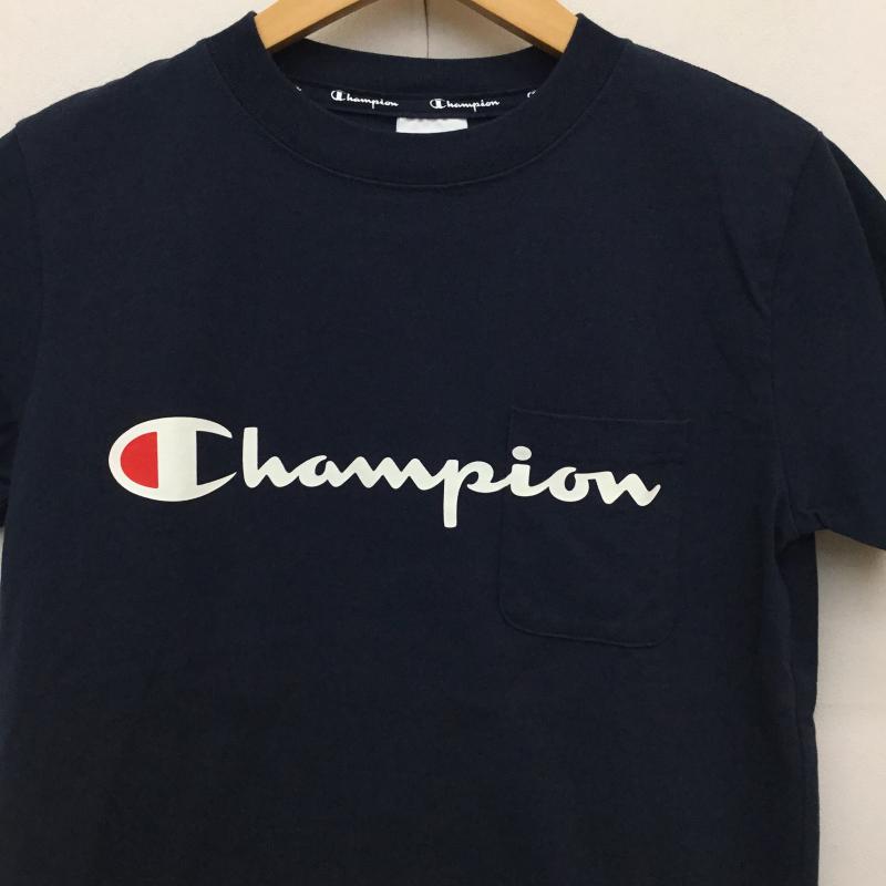 チャンピオン Champion Tシャツ 半袖 C8-M30B XS ロゴ、文字 紺 / ネイビー /  レディース USED 古着 中古 10141336