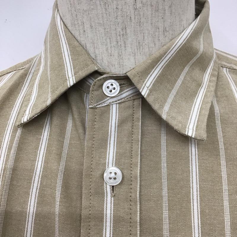 ナノユニバース nano・universe シャツ、ブラウス 長袖 668-3220213 ユースフルレギュラーカラーシャツ M ストライプ ベージュ / ベージュ / X 白 / ホワイト /  メンズ USED 古着 中古 10112220