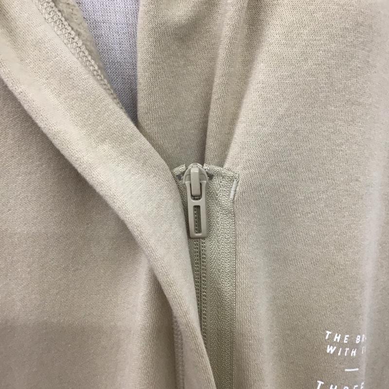 アディダス adidas パーカー 長袖 GN8835 スウェットフルジップパーカー ロング丈 L ロゴ、文字 ベージュ / ベージュ /  レディース USED 古着 中古 10114091