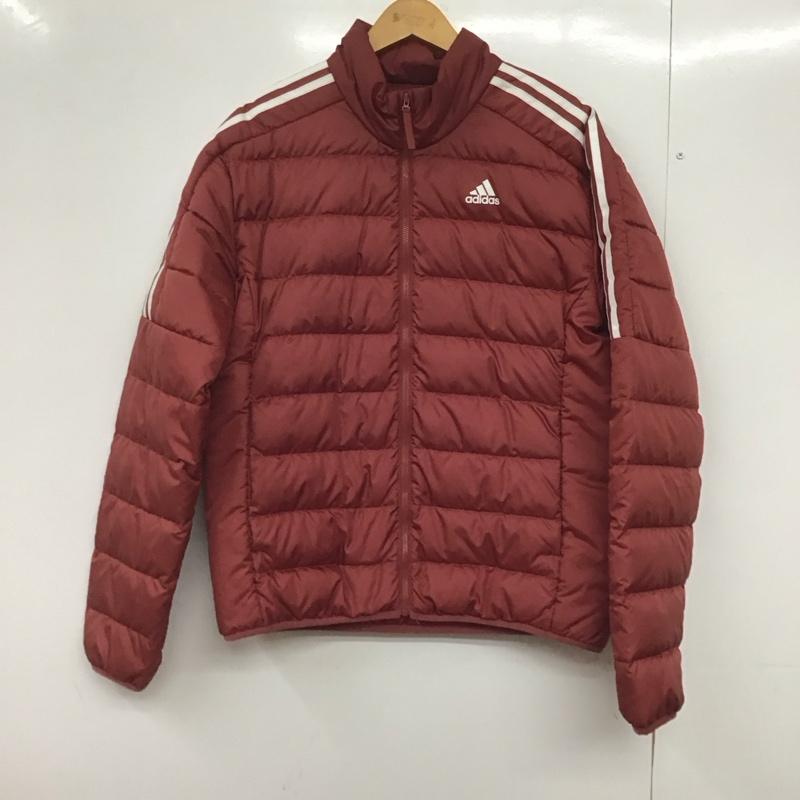 アディダス adidas ジャケット、上着 ジャンパー、ブルゾン gh4595 ダウンジャケット ジップアップジャケット アウター ロゴ、文字 えんじ / ワインレッド /  メンズ USED 古着 中古 10145331