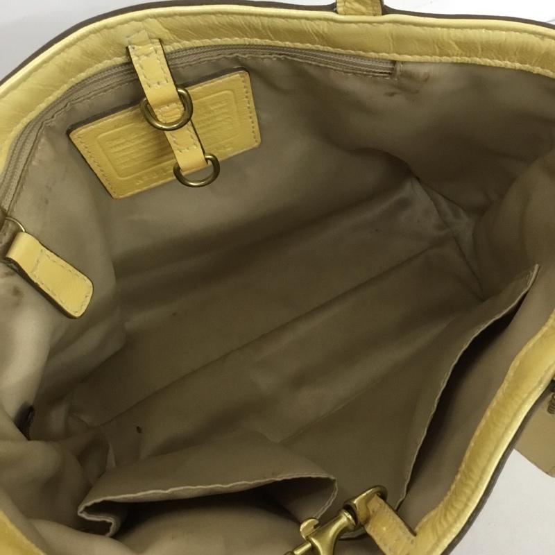 コーチ COACH ハンドバッグ ハンドバッグ F47242 シグネチャー フラワーモチーフ 総柄 黄 / イエロー / X ベージュ / ベージュ /  レディース USED 古着 中古 10150689