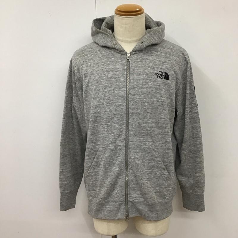 ザノースフェイス THE NORTH FACE パーカー 長袖 NT12140 スクエアロゴ フルジップ XL ロゴ、文字 灰 / グレー /  メンズ USED 古着 中古 10116514