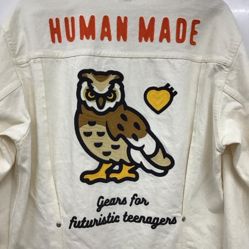 ヒューマンメード HUMAN MADE ジャケット、上着 ジャケット、ブレザー デニムジャケット Gジャン アウター カジュアルジャケット M ロゴ、文字 白 / ホワイト /  メンズ USED 古着 中古 10142344