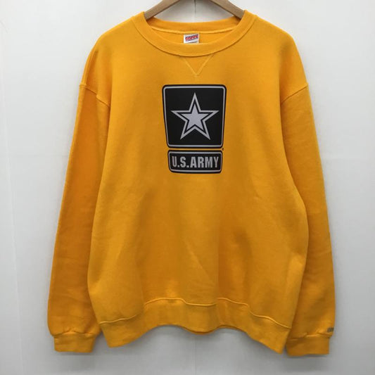 ソフィー SOFFE トレーナー 長袖 米陸軍　U.S.ARMY XL ロゴ、文字 黄 / イエロー /  メンズ USED 古着 中古 10142522
