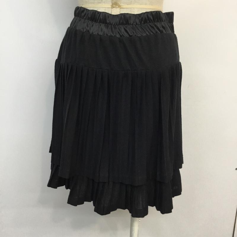アースミュージックアンドエコロジー earth music&ecology スカート ミニスカート プリーツ 無地 黒 / ブラック /  レディース USED 古着 中古 10047352
