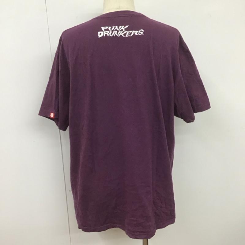 パンクドランカーズ PUNK DRUNKERS Tシャツ 半袖 半袖カットソー プリントTシャツ クルーネックカットソー XXL ロゴ、文字 紫 / パープル /  メンズ USED 古着 中古 10107233
