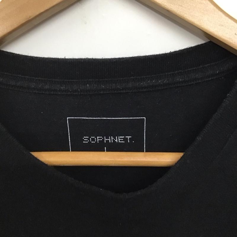 ソフネット SOPHNET. Tシャツ 半袖 L プリント X ロゴ、文字 黒 / ブラック /  メンズ USED 古着 中古 10141110