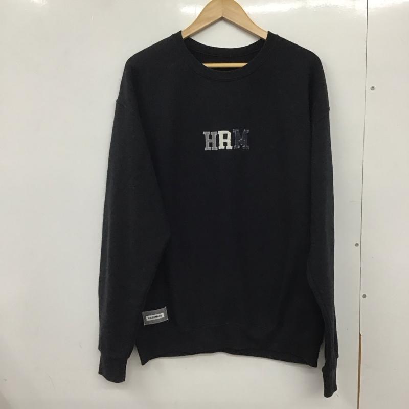 ハリウッドランチマーケット HRMARKET トレーナー 長袖 長袖トレーナー スウェット クルーネック プルオーバー L ロゴ、文字 黒 / ブラック /  メンズ USED 古着 中古 10132681