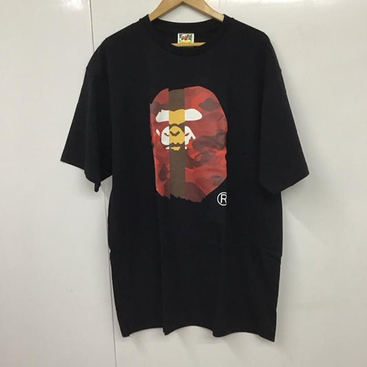 ベイプ BAPE Tシャツ 半袖 半袖カットソー プリントTシャツ クルーネックカットソー XXL プリント 黒 / ブラック /  メンズ USED 古着 中古 10130682