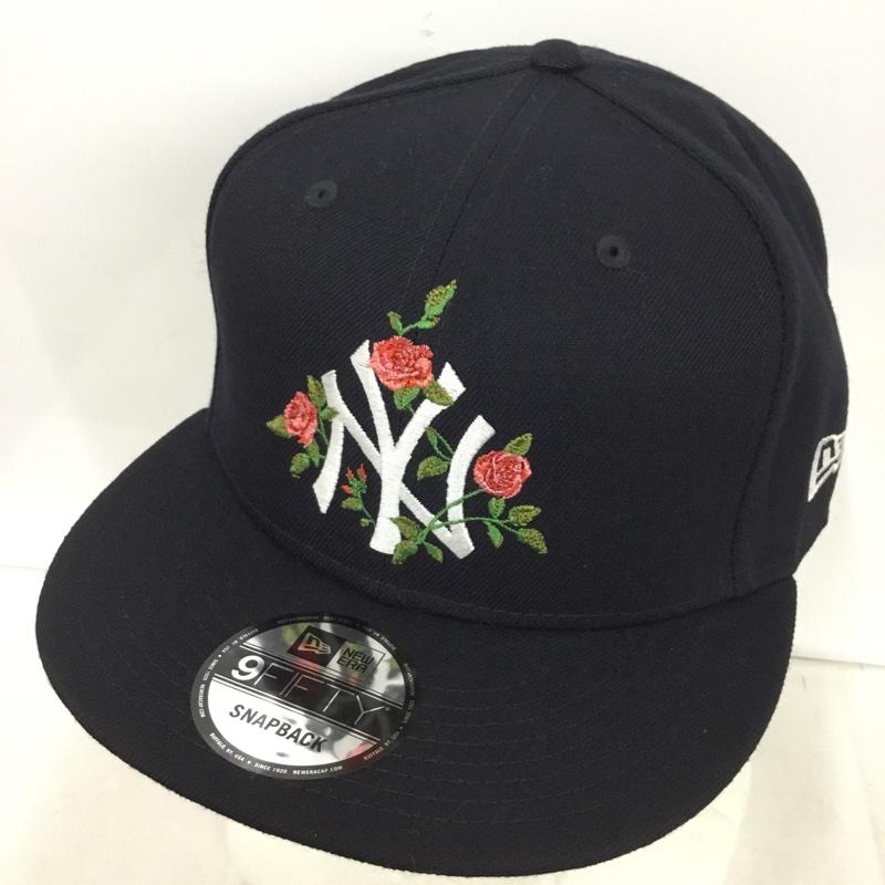 ニューエラ NEW ERA 帽子 キャップ NY ニューヨークヤンキース 9FIFTY ロゴ、文字 紺 / ネイビー /  メンズ USED 古着 中古 10150602