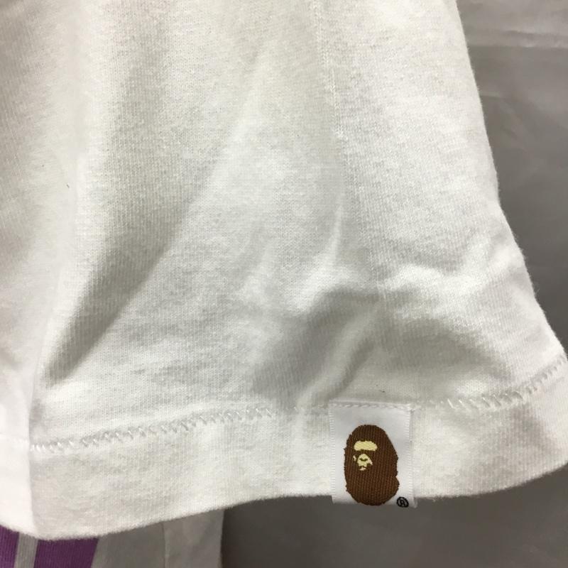 アベイシングエイプ A BATHING APE Tシャツ 半袖 クルーネック タイダイ ビッグロゴ L ロゴ、文字 白 / ホワイト /  メンズ USED 古着 中古 10119805
