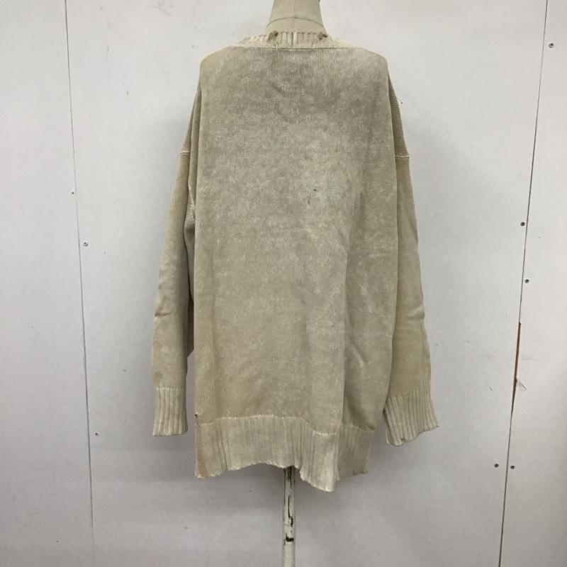 ジーナシス JEANASIS カーディガン 長袖 長袖ロングカーディガン ノーカラーカーディガン FREE 無地 ベージュ / ベージュ /  レディース USED 古着 中古 10122156