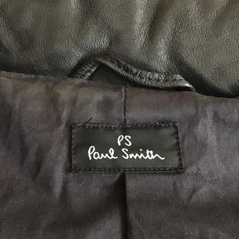 ポールスミス Paul Smith ジャケット、上着 レザージャケット ラムレザージャケット カラージャケット ジップアップジャケット M 無地 黒 / ブラック /  メンズ USED 古着 中古 10118287