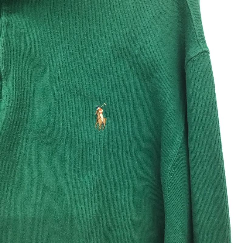 ポロラルフローレン POLO RALPH LAUREN トレーナー 長袖 長袖トレーナー ジップアップネック スタンドカラー L ロゴ、文字 緑 / グリーン /  メンズ USED 古着 中古 10147986