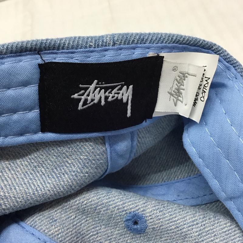 ステューシー STUSSY 帽子 キャップ Vintage S Low Pro Cap Sロゴ 刺繍 水色 / ライトブルー / X 黒 / ブラック /  メンズ USED 古着 中古 10116453