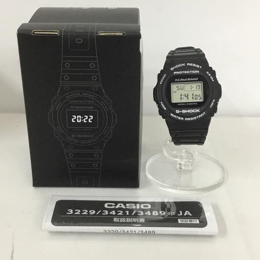 ジーショック G-SHOCK 腕時計 デジタル DW-5750E F.C.Real Bristol コラボレーション 箱有 FCRB-222118 ロゴ、文字 黒 / ブラック /  メンズ USED 古着 中古 10124411