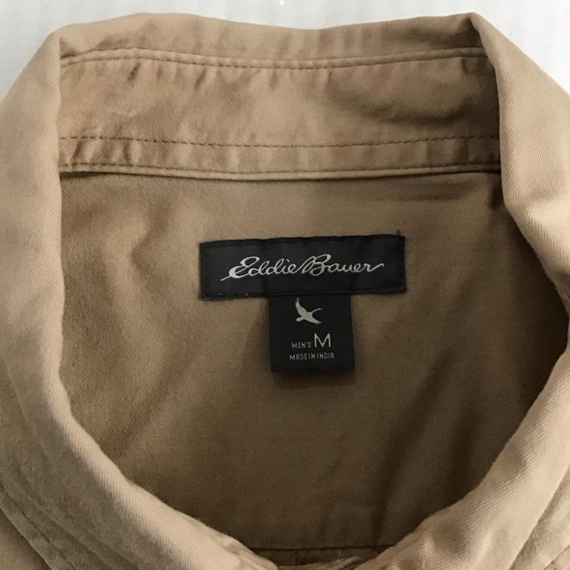 エディーバウアー Eddie Bauer シャツ、ブラウス 長袖 長袖シャツ カラーシャツ ポケットシャツ 長袖カットソー ボタンダウンシャツ M 無地 ベージュ / ベージュ /  メンズ USED 古着 中古 10122797