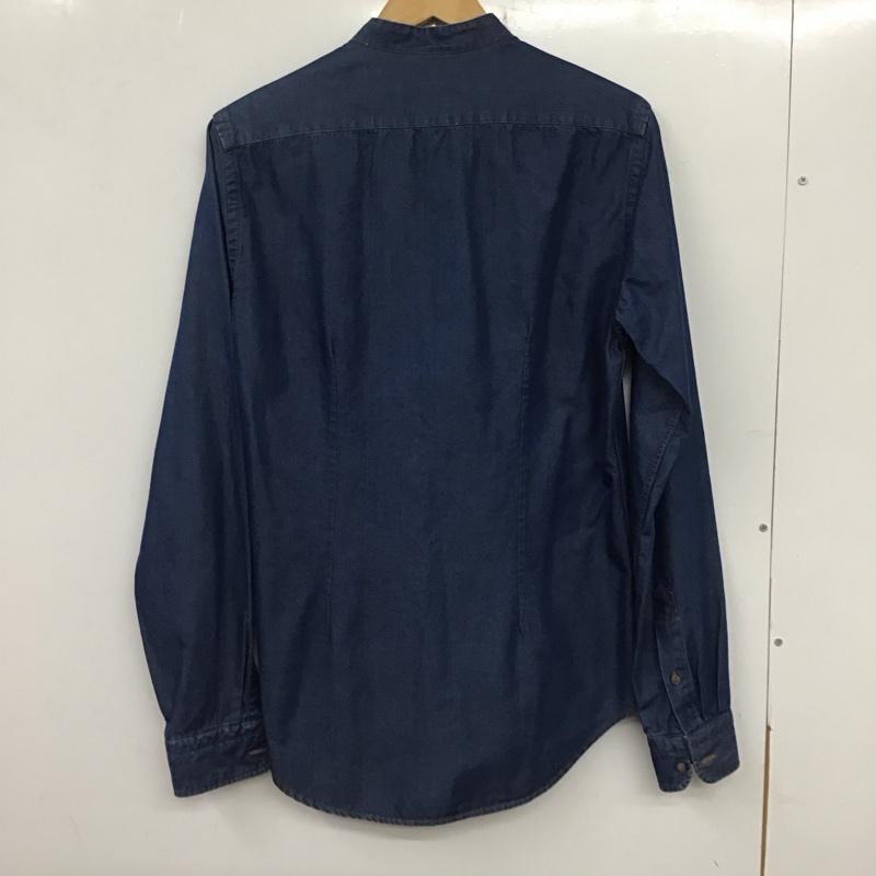 ザラメン ZARA MAN シャツ、ブラウス 長袖 長袖シャツ 無地シャツ ノーカラーシャツ デニムシャツ S ワンポイント 青 / ブルー /  メンズ USED 古着 中古 10135471