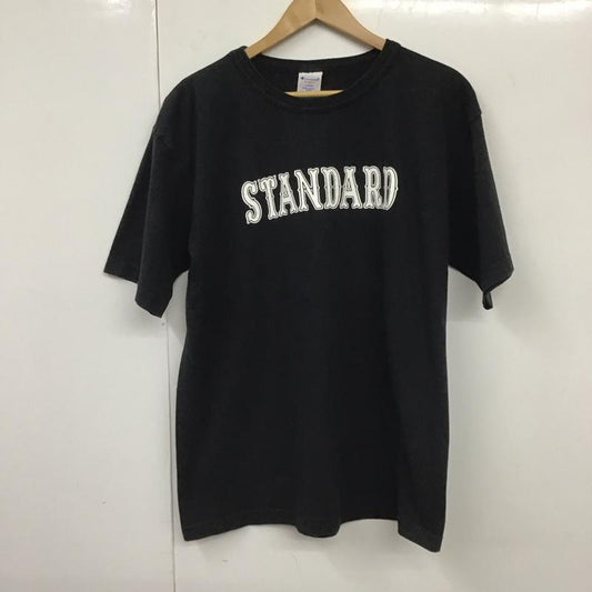 スタンダード カリフォルニア STANDARD CALIFORNIA Tシャツ 半袖 半袖カットソー プリントTシャツ クルーネックカットソー チャンピオン L ロゴ、文字 黒 / ブラック /  メンズ USED 古着 中古 10130727