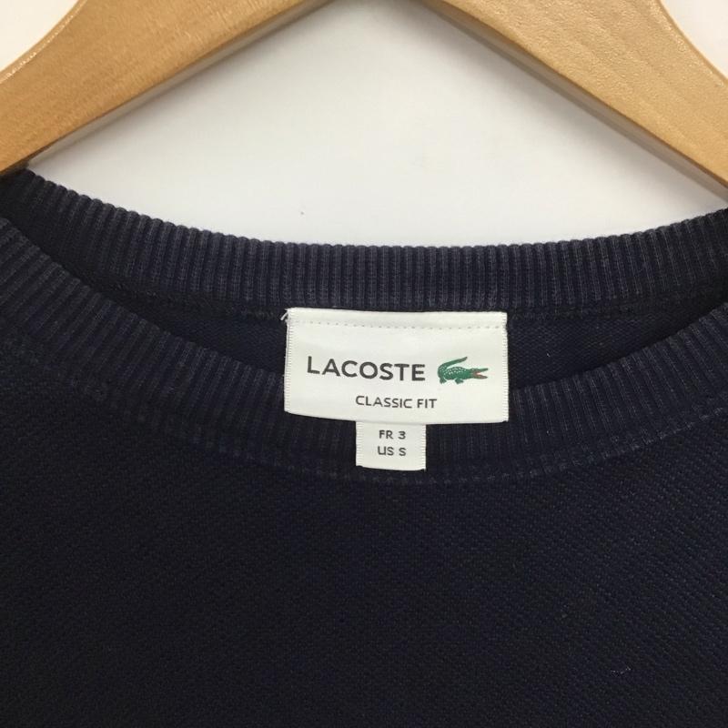 ラコステ LACOSTE カットソー 長袖 長袖カットソー クルーネックカットソー 3 ロゴ、文字 紺 / ネイビー /  メンズ USED 古着 中古 10146641