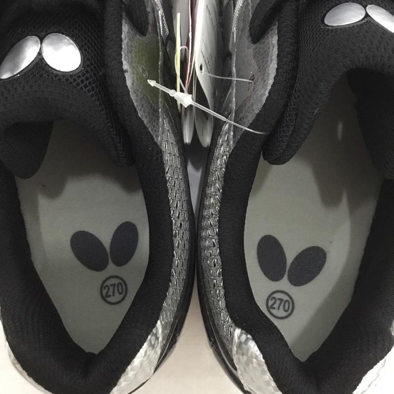 バタフライ BUTTERFLY スニーカー スニーカー NXB1300 93640 レゾライン サル 卓球シューズ 27cm 27.0cm ロゴ、文字 黒 / ブラック / X ダークグレー / ダークグレー /  メンズ USED 古着 中古 10142509