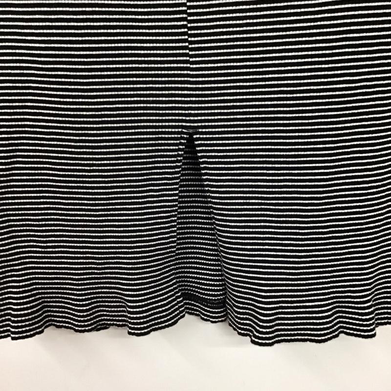 スタディオクリップ studio CLIP スカート ロングスカート ロングスカート タイトスカート ストレッチ L ボーダー柄 白 / ホワイト / X 黒 / ブラック /  レディース USED 古着 中古 10145421