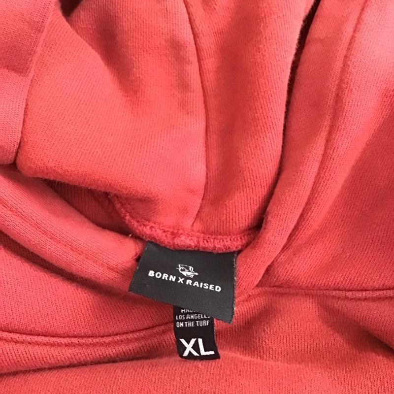 ボーンアンドレイズド BORN X RAISED パーカー 長袖 長袖パーカー フード付きパーカー プリントスウェット トレーナー XL ロゴ、文字 赤 / レッド /  メンズ USED 古着 中古 10119141