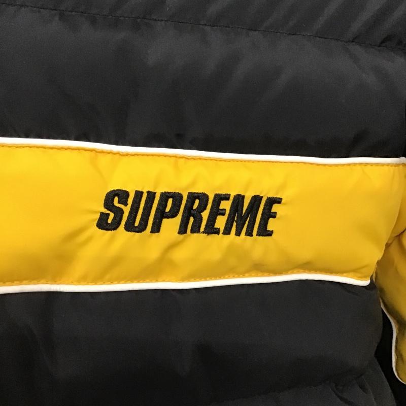 シュプリーム Supreme ジャケット、上着 ジャンパー、ブルゾン 18AWStripePanel ジップアップジャケット ダウンジャケット アウター XL ロゴ、文字 黒 / ブラック / X 白 / ホワイト / X 黄 / イエロー /  メンズ USED 古着 中古 10105566