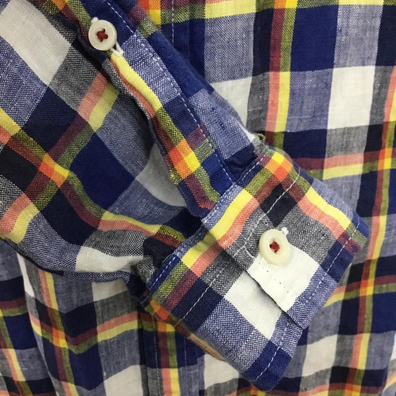 バーバリーブラックレーベル BURBERRY BLACK LABEL シャツ、ブラウス 長袖 D1M04-803-28 チェック リネン 麻 3 ワンポイント マルチカラー / マルチカラー /  メンズ USED 古着 中古 10119750