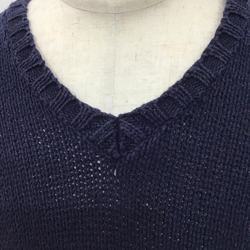 ポロバイラルフローレン Polo by RALPH LAUREN ニット、セーター 長袖 M 無地 紺 / ネイビー /  メンズ USED 古着 中古 10121840