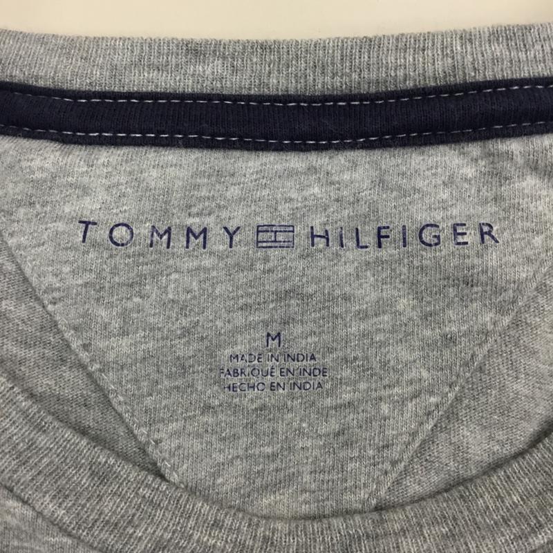 トミーヒルフィガー TOMMY HILFIGER カットソー 半袖 半袖カットソー プリントTシャツ クルーネックカットソー M ロゴ、文字 灰 / グレー /  メンズ USED 古着 中古 10116704