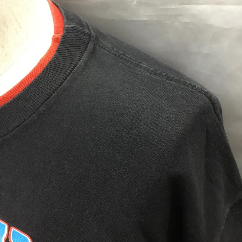 ハーレーダビッドソン Harley-Davidson Tシャツ 半袖 半袖カットソー プリントTシャツ クルーネックカットソー 90s フェイクレイカード L プリント 黒 / ブラック /  メンズ USED 古着 中古 10119708