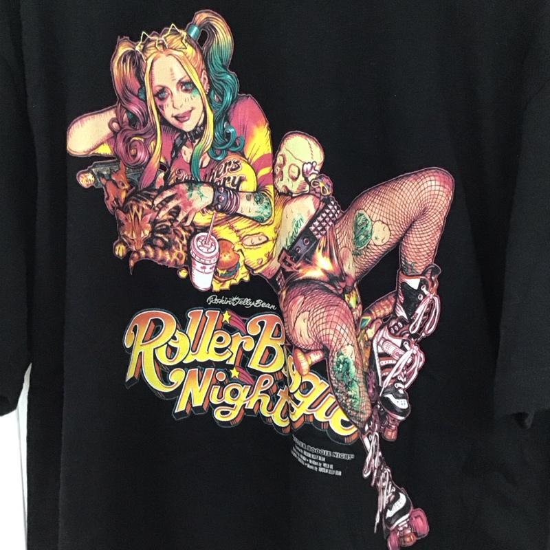 エロスティカ EROSTiKA Tシャツ 半袖 Roller Boogie Night T-SHIRT クルーネック XL プリント 黒 / ブラック /  メンズ USED 古着 中古 10123380