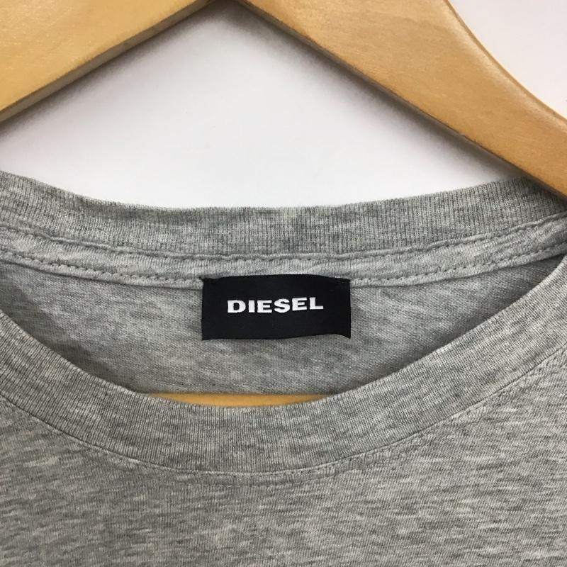 ディーゼル DIESEL カットソー 長袖 長袖カットソー プリントカットソー クルーネック XL ロゴ、文字 灰 / グレー /  メンズ USED 古着 中古 10130286