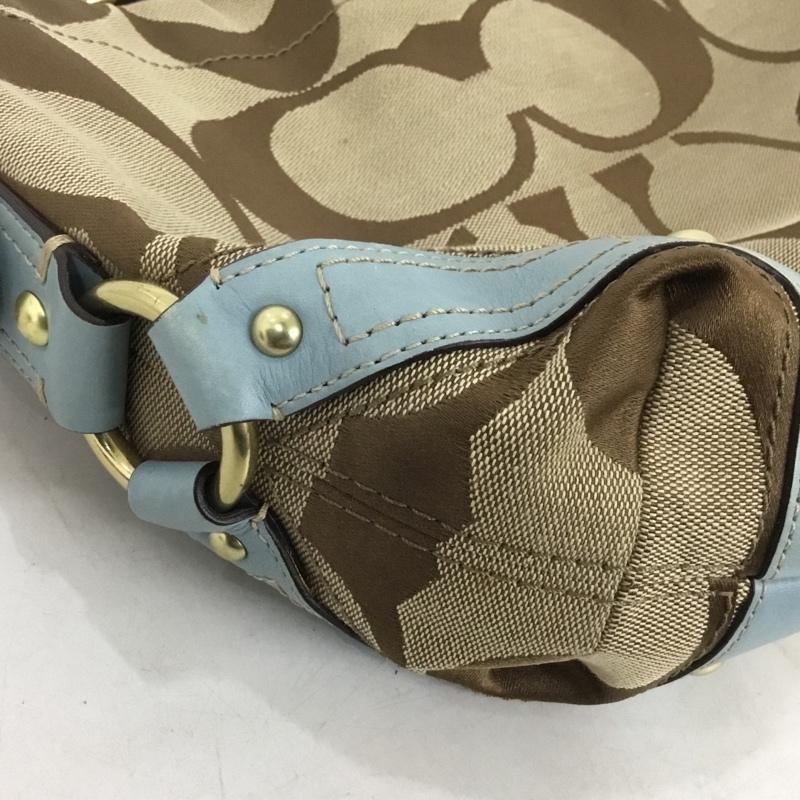 コーチ COACH ハンドバッグ ハンドバッグ 10619 トートバッグ 総柄 茶 / ブラウン / X 水色 / ライトブルー /  レディース USED 古着 中古 10139106